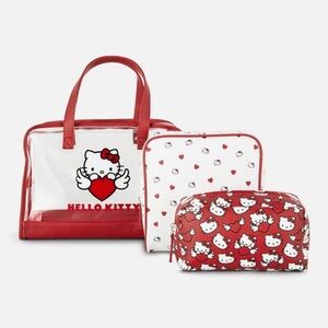 3-Piece Hello Kitty Toiletry Bag Set